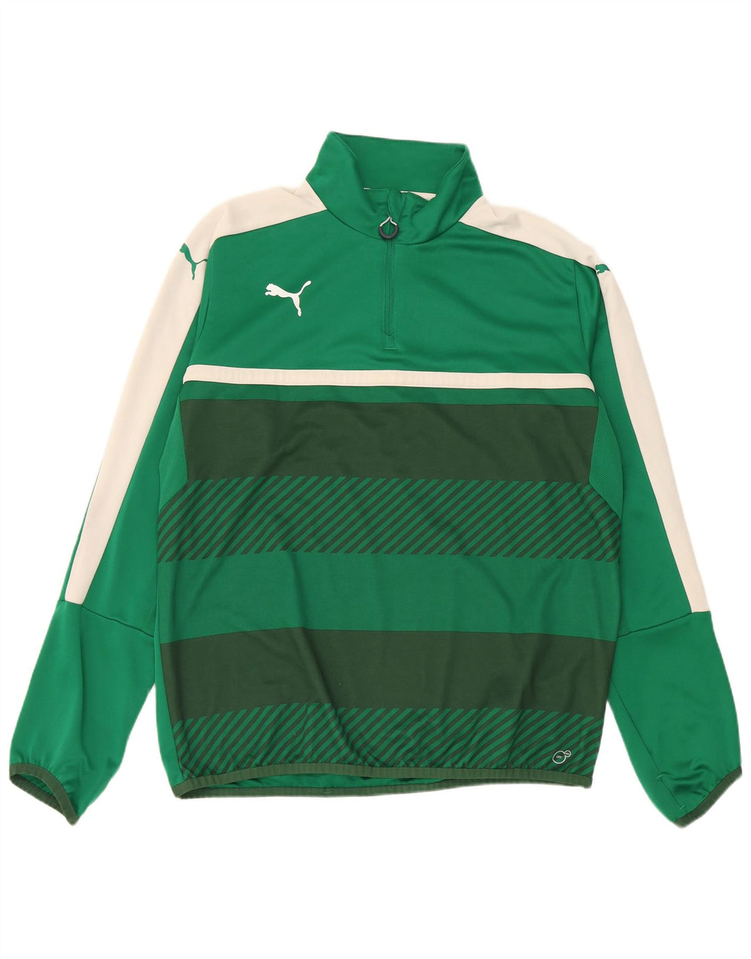 Maglia da tuta da uomo Puma con zip e collo, XL, in poliestere color block verde