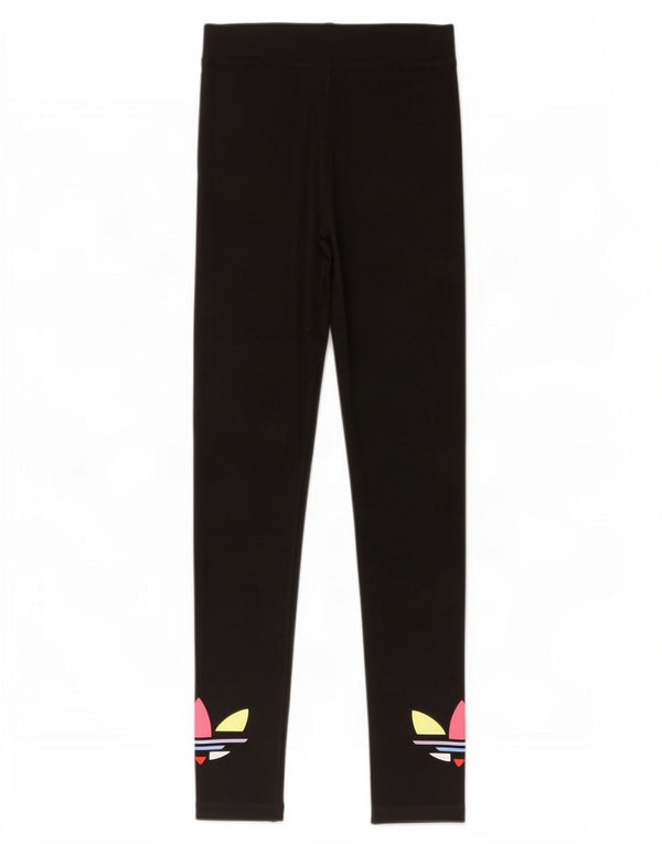Leggings grafici da donna Adidas UK 6 XS cotone nero