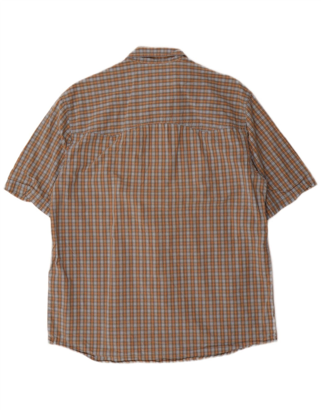 EDDIE BAUER Camicia a maniche corte da uomo in cotone a quadri blu medio