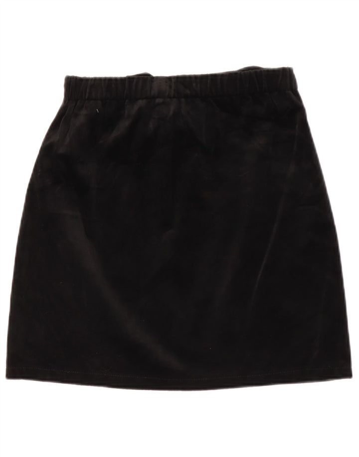 Minigonna vintage da donna in velluto W26 piccola nera