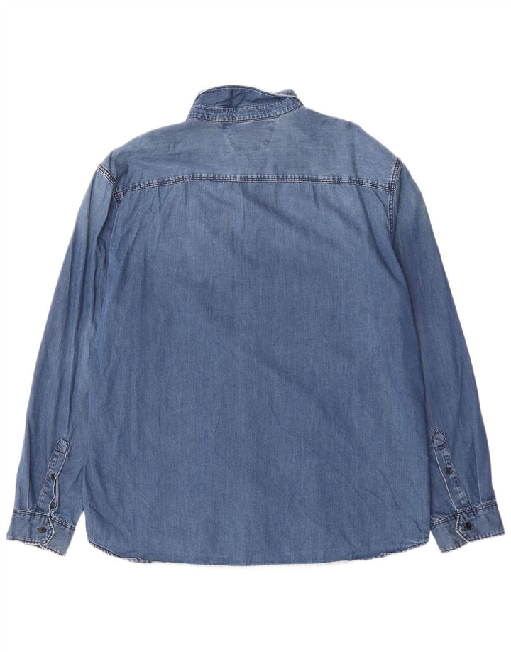 CALVIN KLEIN JEANS Camicia di jeans da uomo XL Blu Cotone