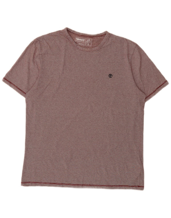 Timberland T-shirt da uomo vestibilità regolare Top grande cotone gessato bordeaux