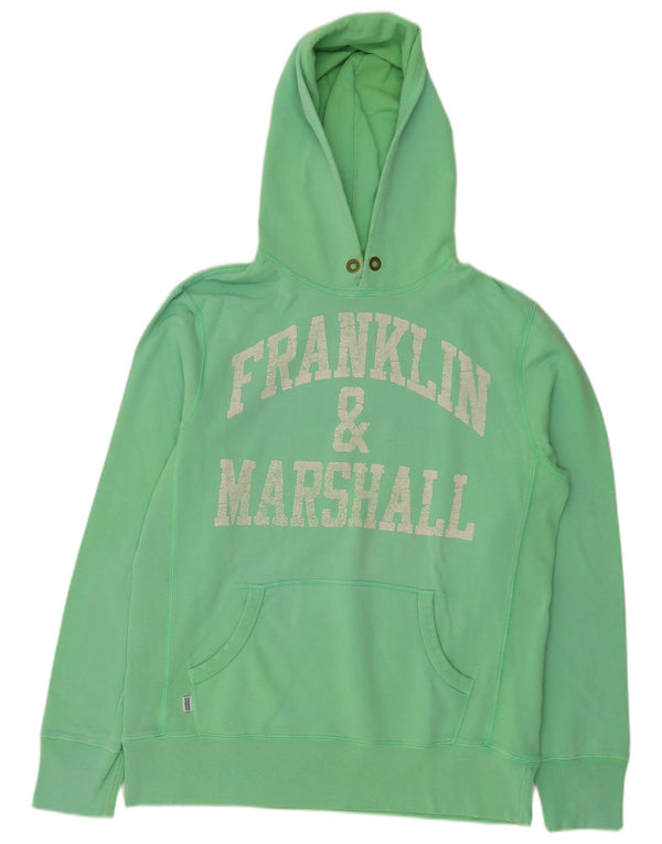 Maglione con cappuccio grafico da uomo Franklin & Marshall XL in cotone verde