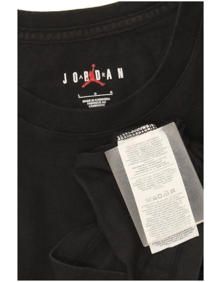 T-shirt grafica da uomo Jordan Top grande in cotone nero