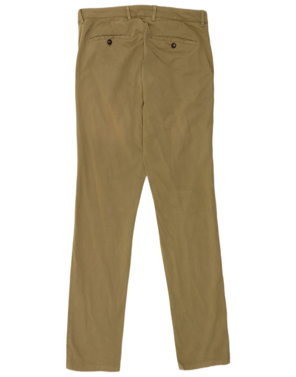 Pantaloni Chino Slim Da Donna Benetton IT 46 Large W32 L33 Cotone Kaki