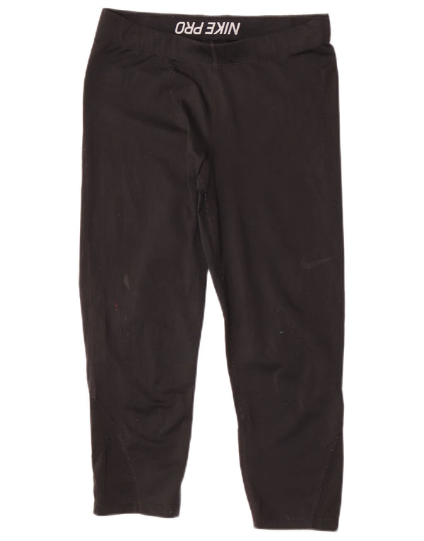 Leggings Capri da donna Nike UK 12 medio nero poliestere