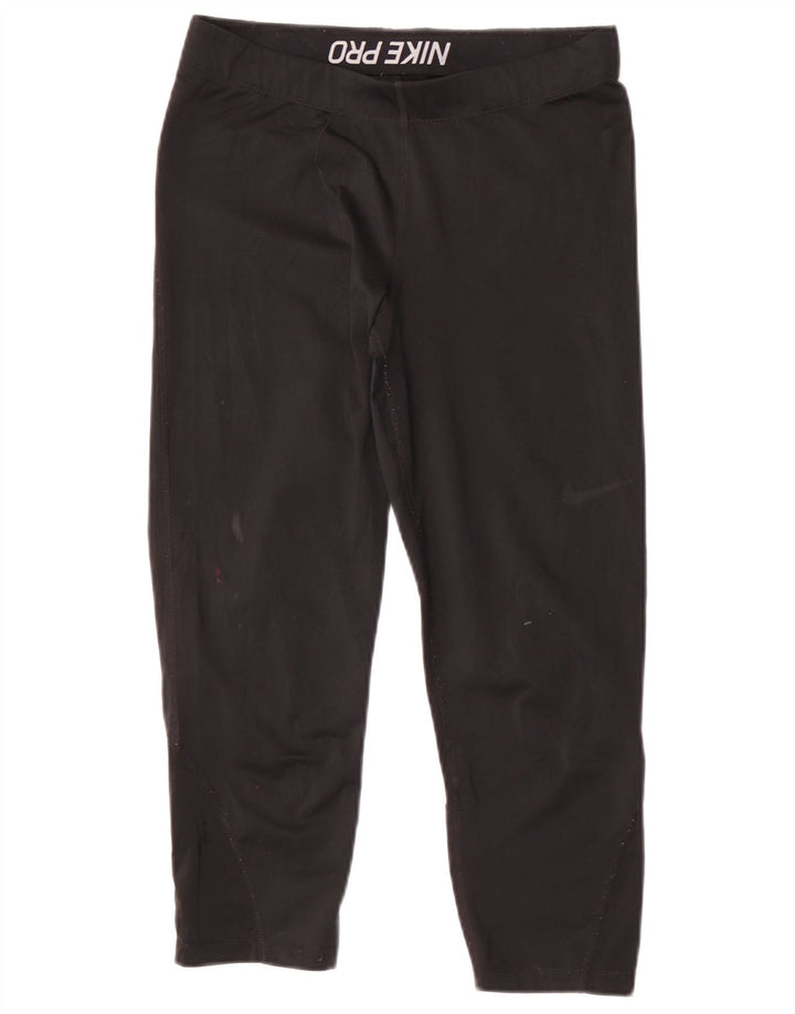 Leggings Capri da donna Nike UK 12 medio nero poliestere