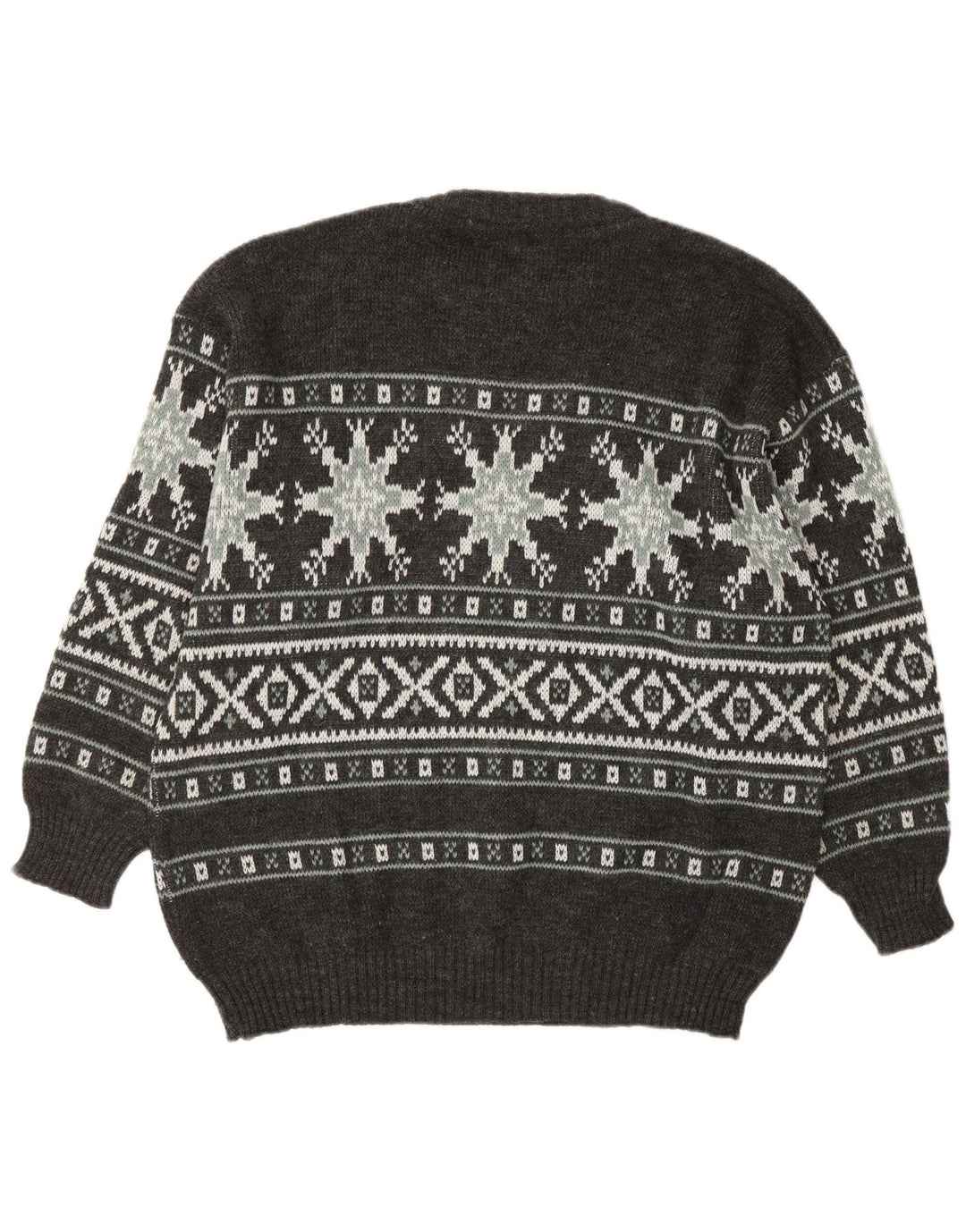 Maglione maglione girocollo da uomo Henry Scott grigio medio acrilico Fair Isle