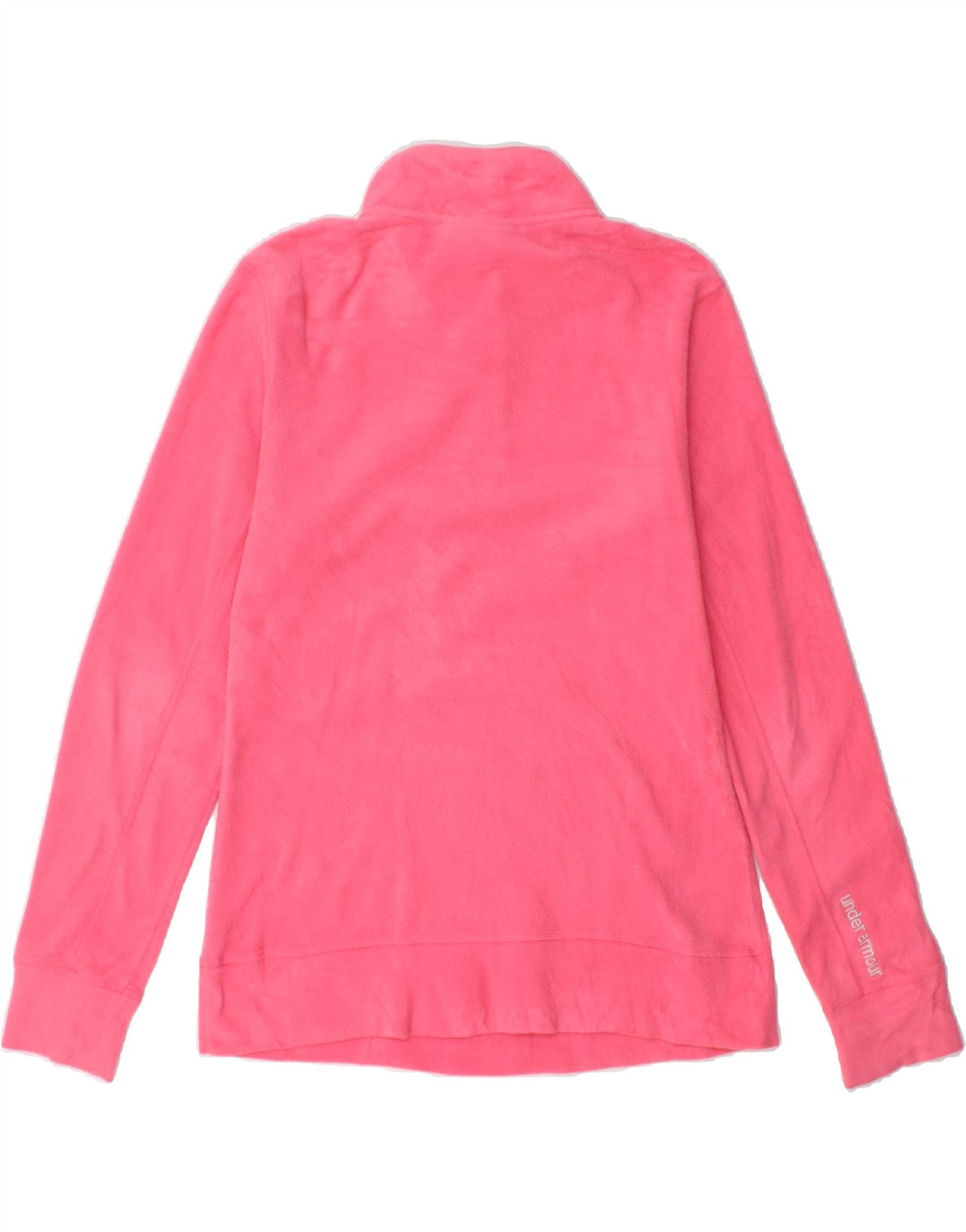 UNDER ARMOUR Womens Zip Neck Fleece Jumper UK 14 Medium Pink Polyester Vintage Under Armour and Second-Hand Under Armour from Messina Hembry 