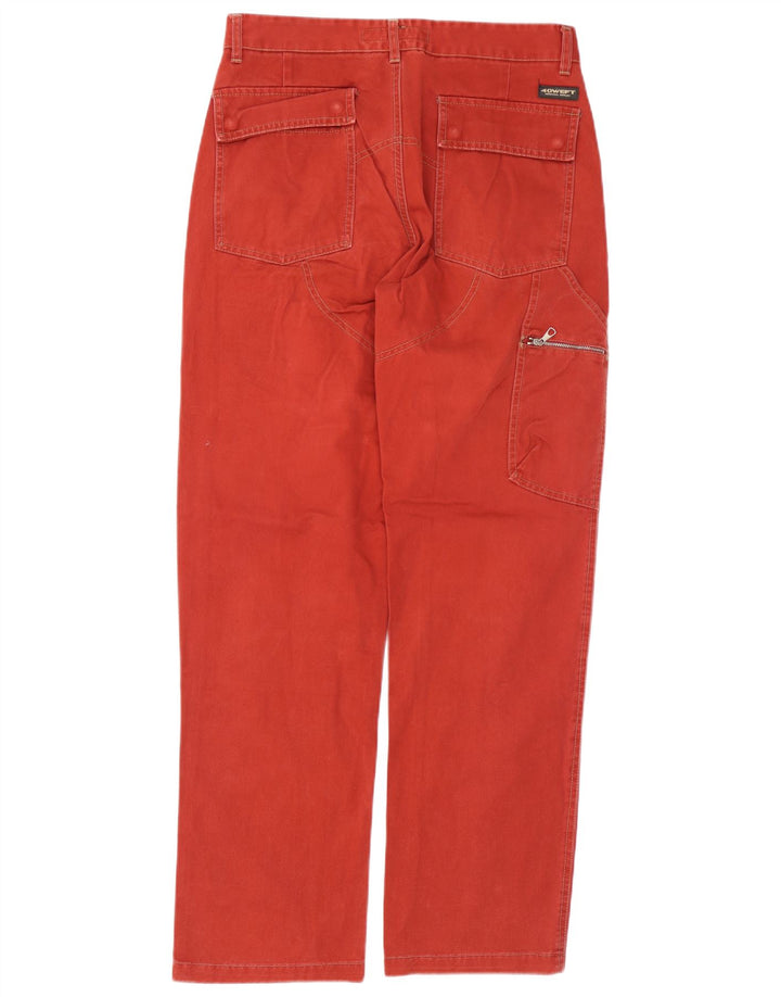 Pantaloni chino dritti da uomo 40Weft W33 L33 in cotone rosso