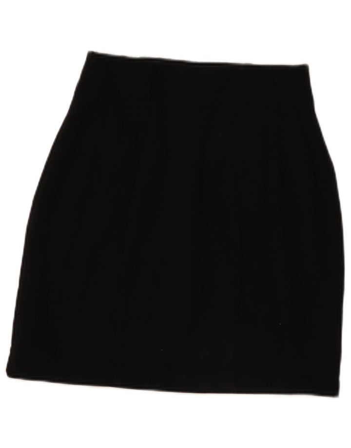 Gonna a trapezio da donna Marks & Spencer UK 10 piccola W27 viscosa nera