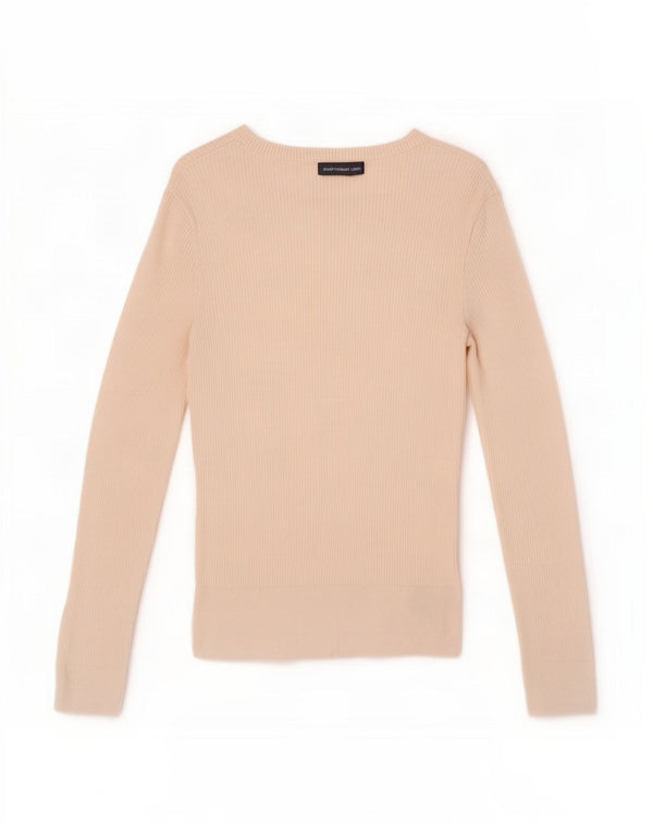 Marks & Spencer Womens Top Long Sleeve UK 8 Small Off White Viscose
