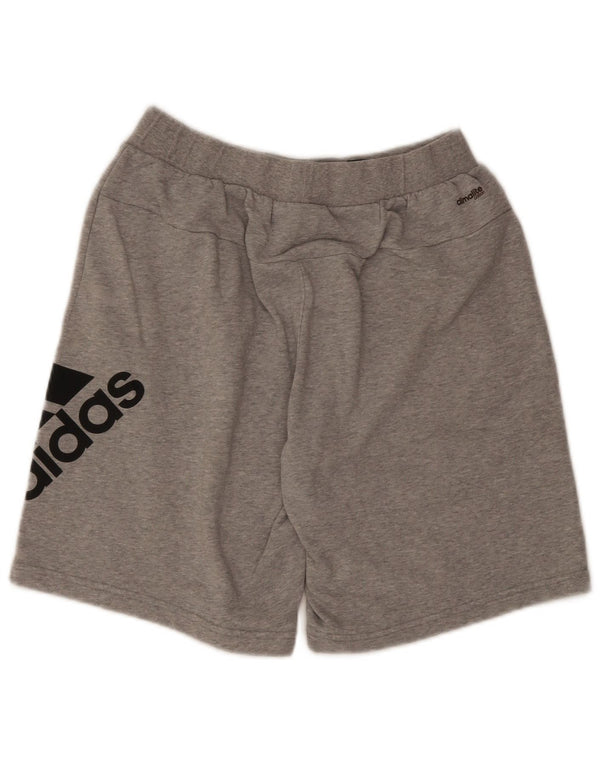 Pantaloncini sportivi Adidas Climalite Graphic da uomo in cotone chiazzato grigio medio