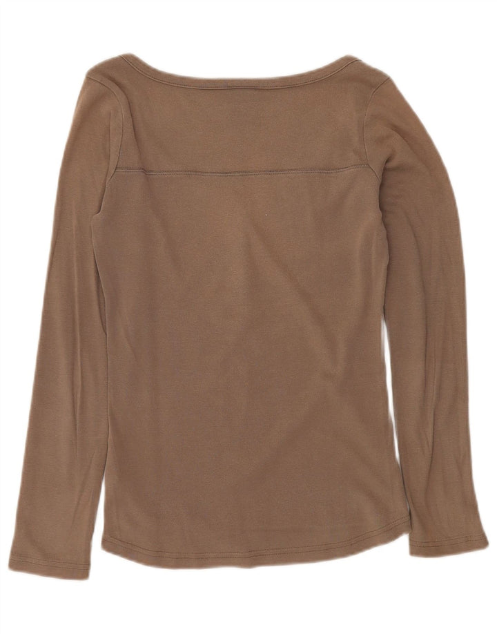 Top NIKE da donna a maniche lunghe UK 8/10 piccolo cotone grigio