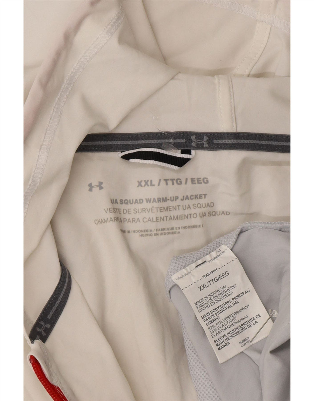 Giacca antipioggia con cappuccio da uomo Under Armour UK 44 2XL Poliestere color block bianco