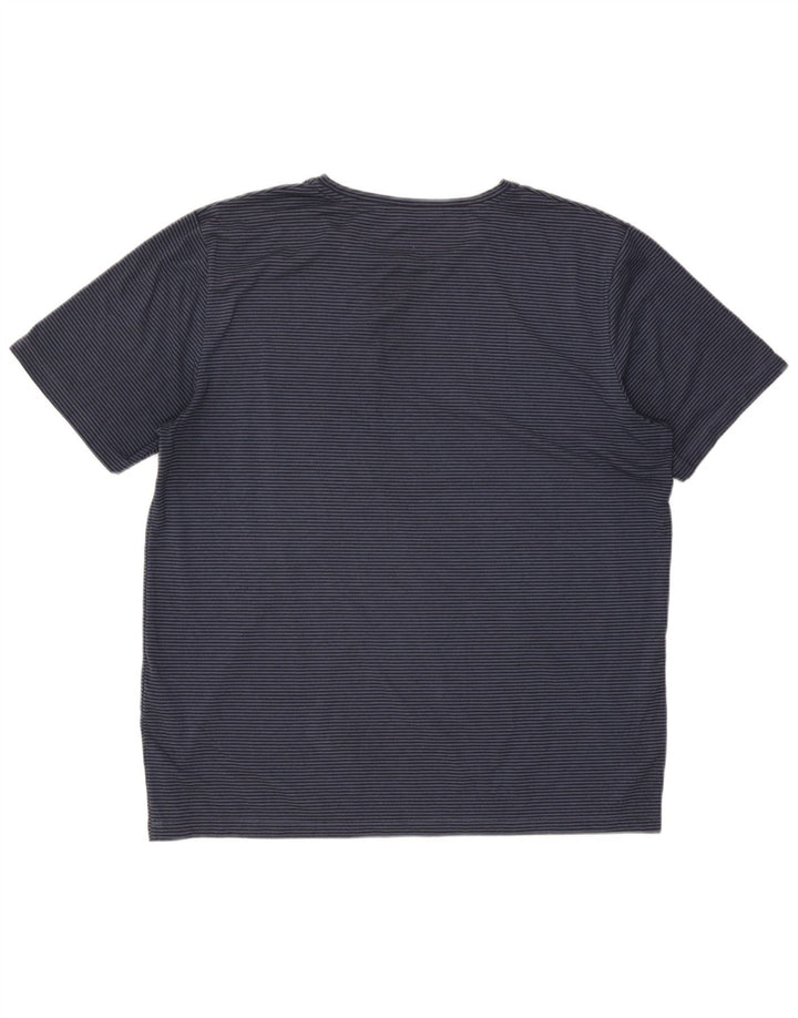 T-shirt da uomo Rohan Top grande in poliestere a righe blu navy