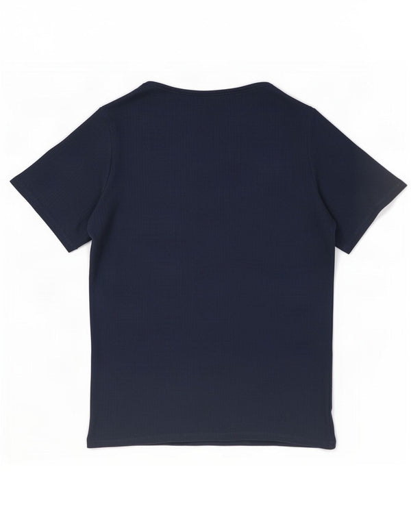 Marks & Spencer Womens T-Shirt Top UK 16 Large Navy Blue Cotton