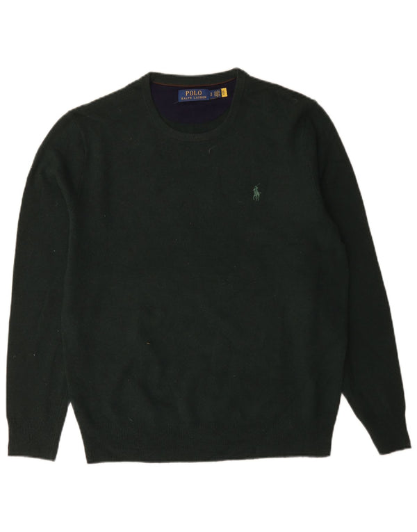 Polo Ralph Lauren Maglione girocollo da uomo in lana verde piccolo