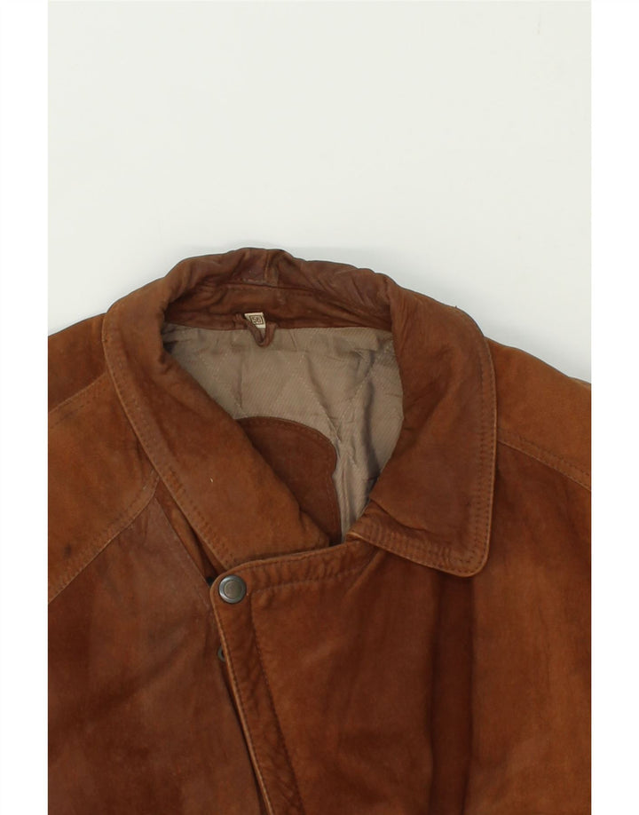 Giacca scamosciata da uomo VINTAGE IT 56 3XL Pelle marrone