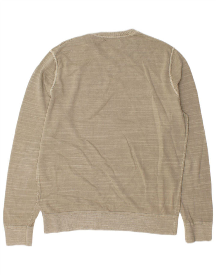 Felpa da uomo Superdry Maglione grande cotone a righe beige