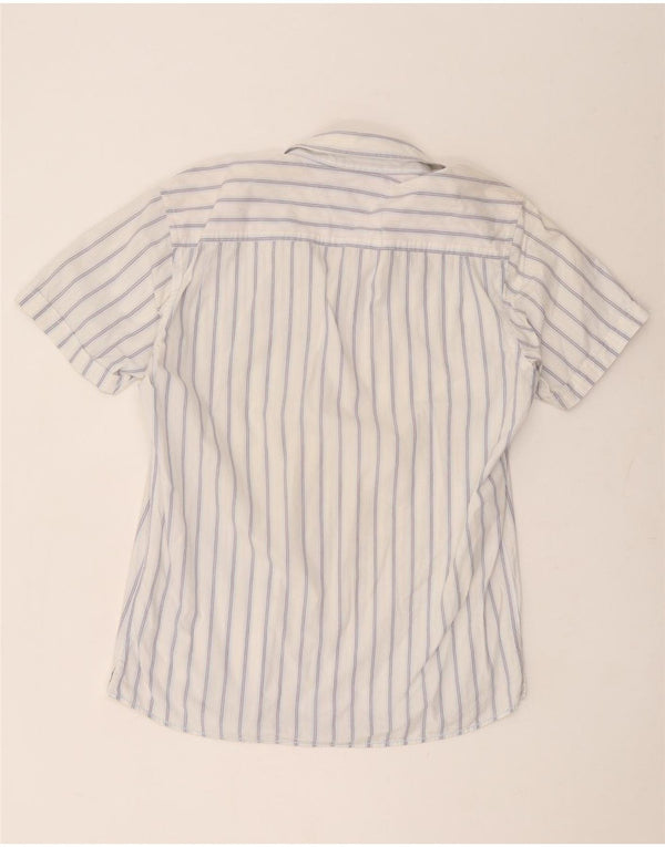 Camicia slim fit a maniche corte da uomo Tommy Hilfiger, cotone a righe bianche di grandi dimensioni
