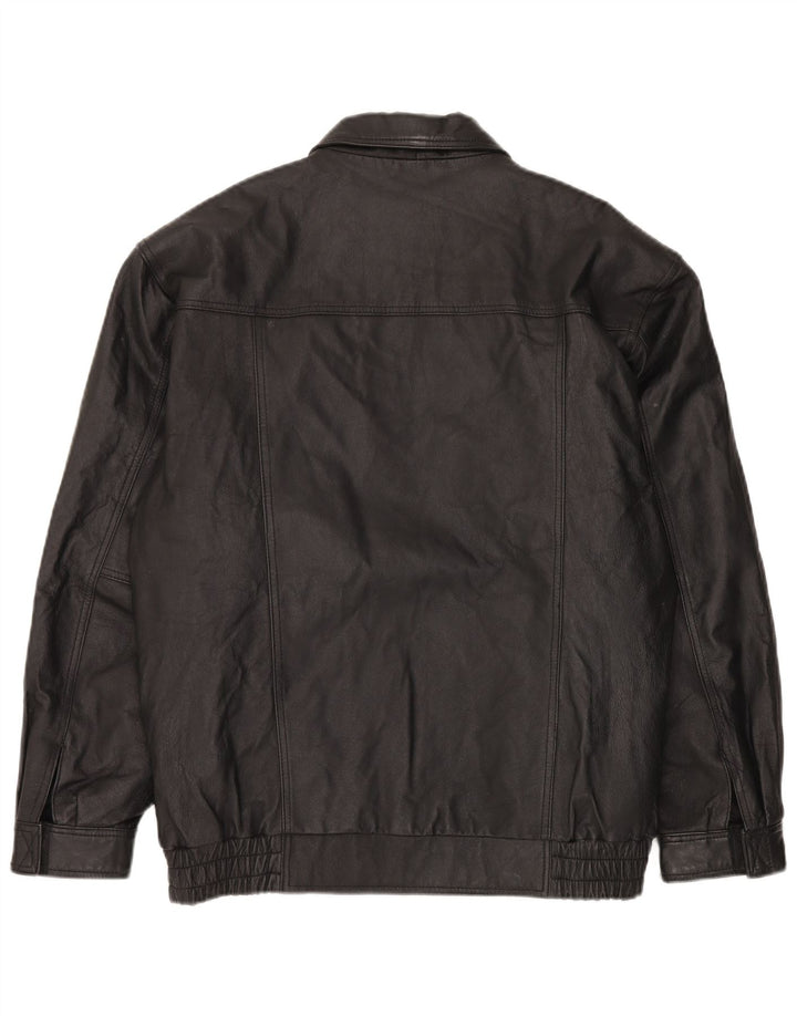 Giacca in pelle vintage da uomo UK 38 in pelle nera media