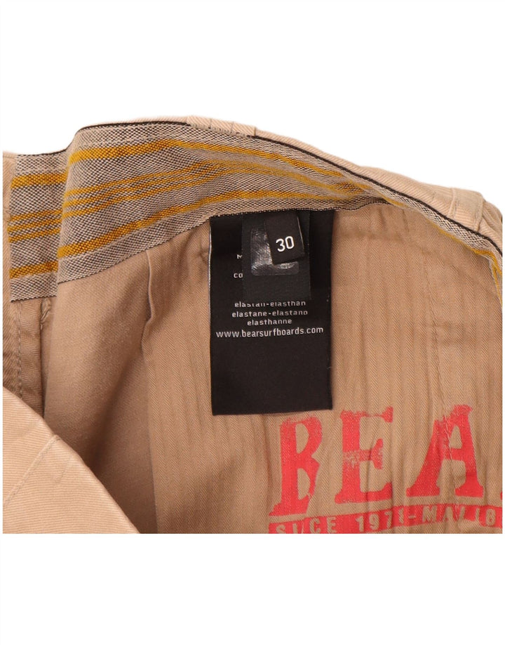 Pantaloncini cargo da uomo Bear W30 in cotone beige medio