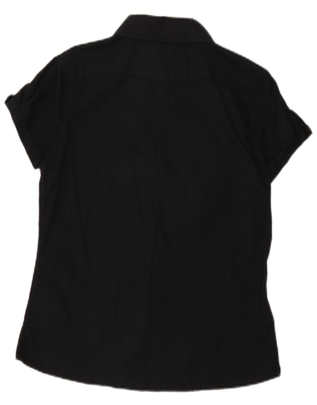 Camicia a maniche corte da donna Lee UK 10 piccola in cotone nero