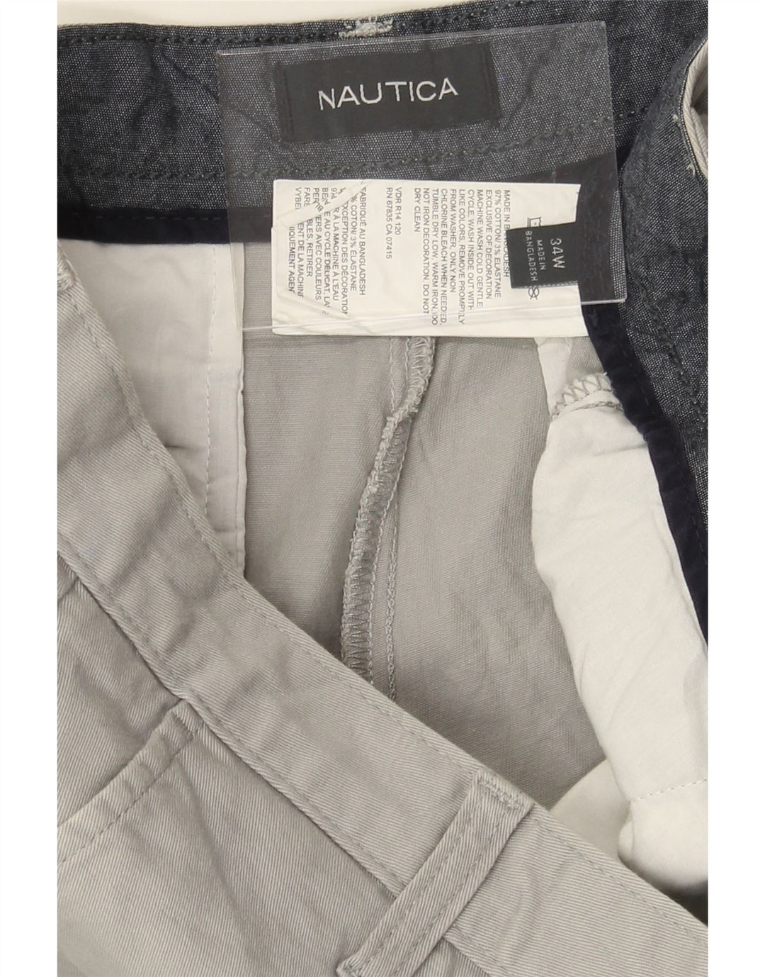 NAUTICA Mens Chino Shorts W34 Large  Grey Cotton Vintage Nautica and Second-Hand Nautica from Messina Hembry 