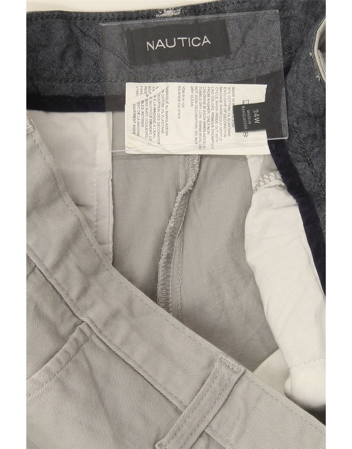NAUTICA Mens Chino Shorts W34 Large  Grey Cotton Vintage Nautica and Second-Hand Nautica from Messina Hembry 