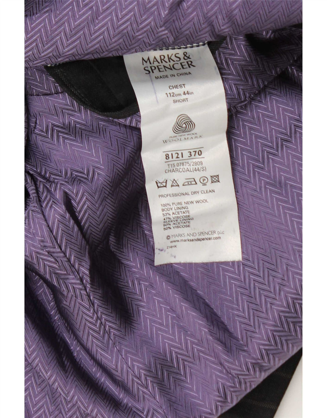 Giacca blazer a 2 bottoni da uomo Marks & Spencer UK 44 XL lana gessata grigia