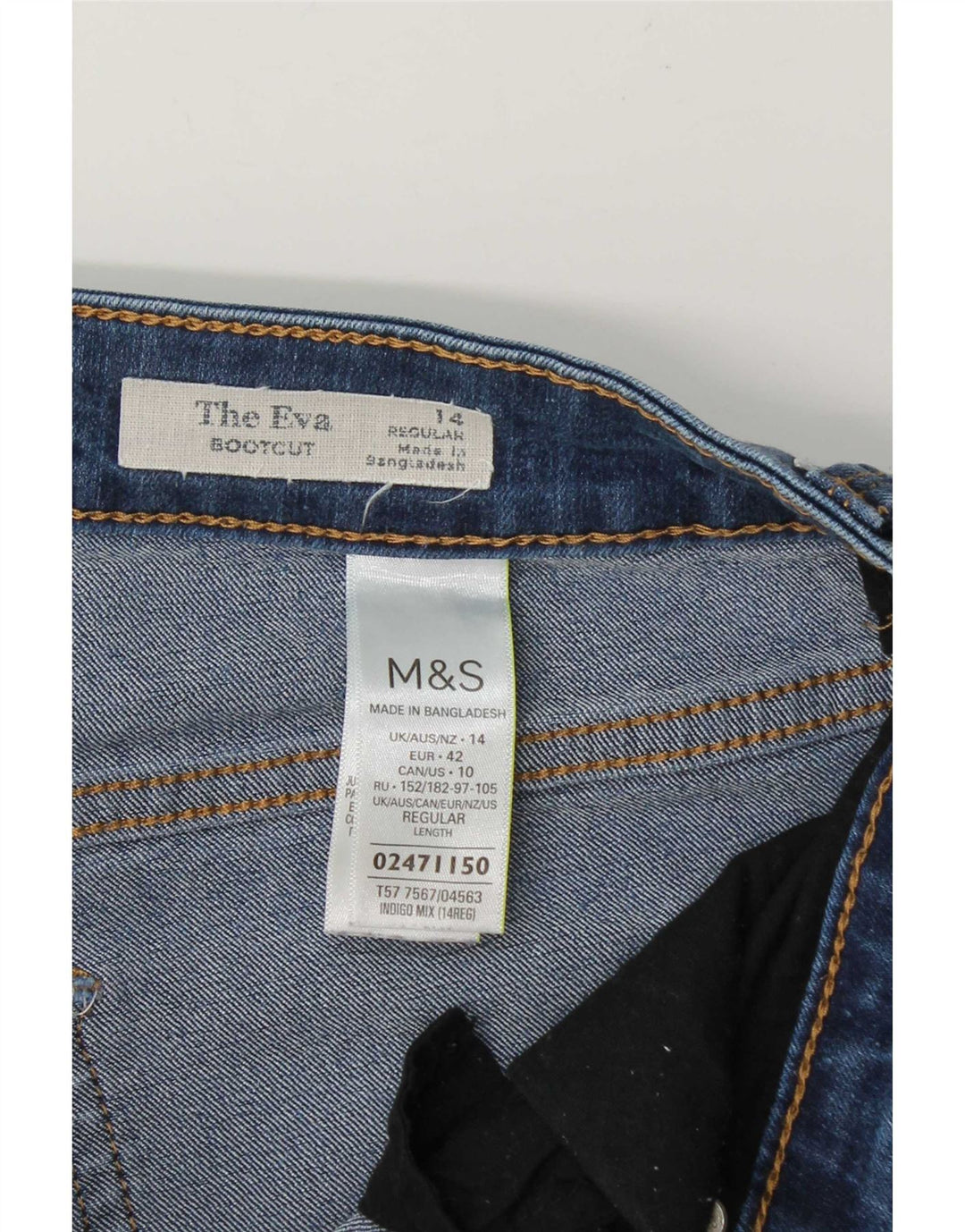 Marks & Spencer Donna The Eva Bootcut Jeans UK 14 Large W32 L27 Blu