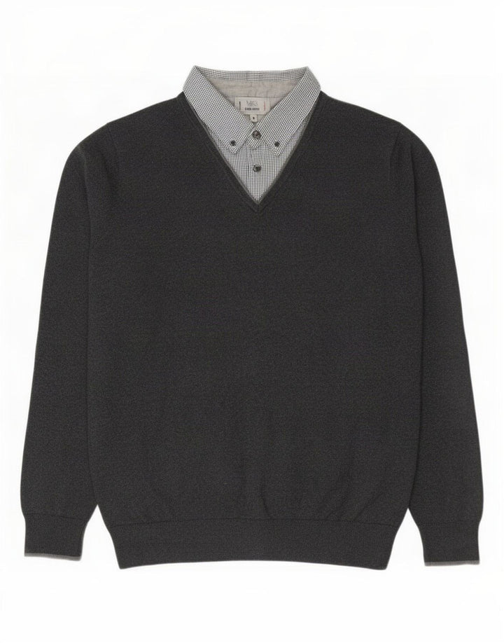 Maglione da uomo Marks & Spencer vestibilità regolare con collo alto Grigio medio