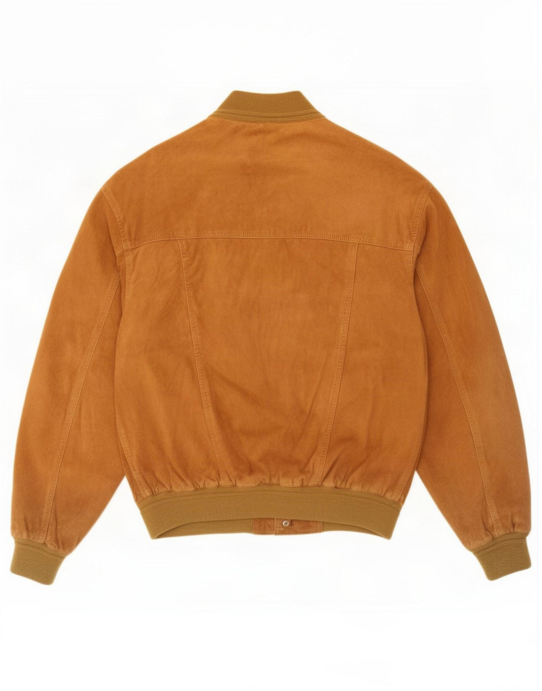 Giubbotto bomber vintage in pelle scamosciata da uomo IT 48 Pelle beige medio