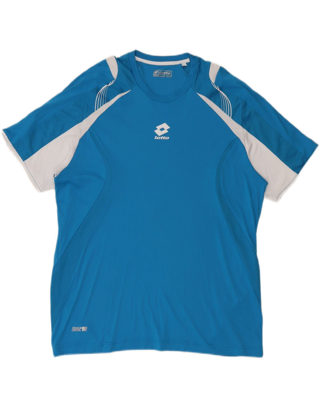 T-shirt da uomo Lotto Top 2XL Poliestere color block blu
