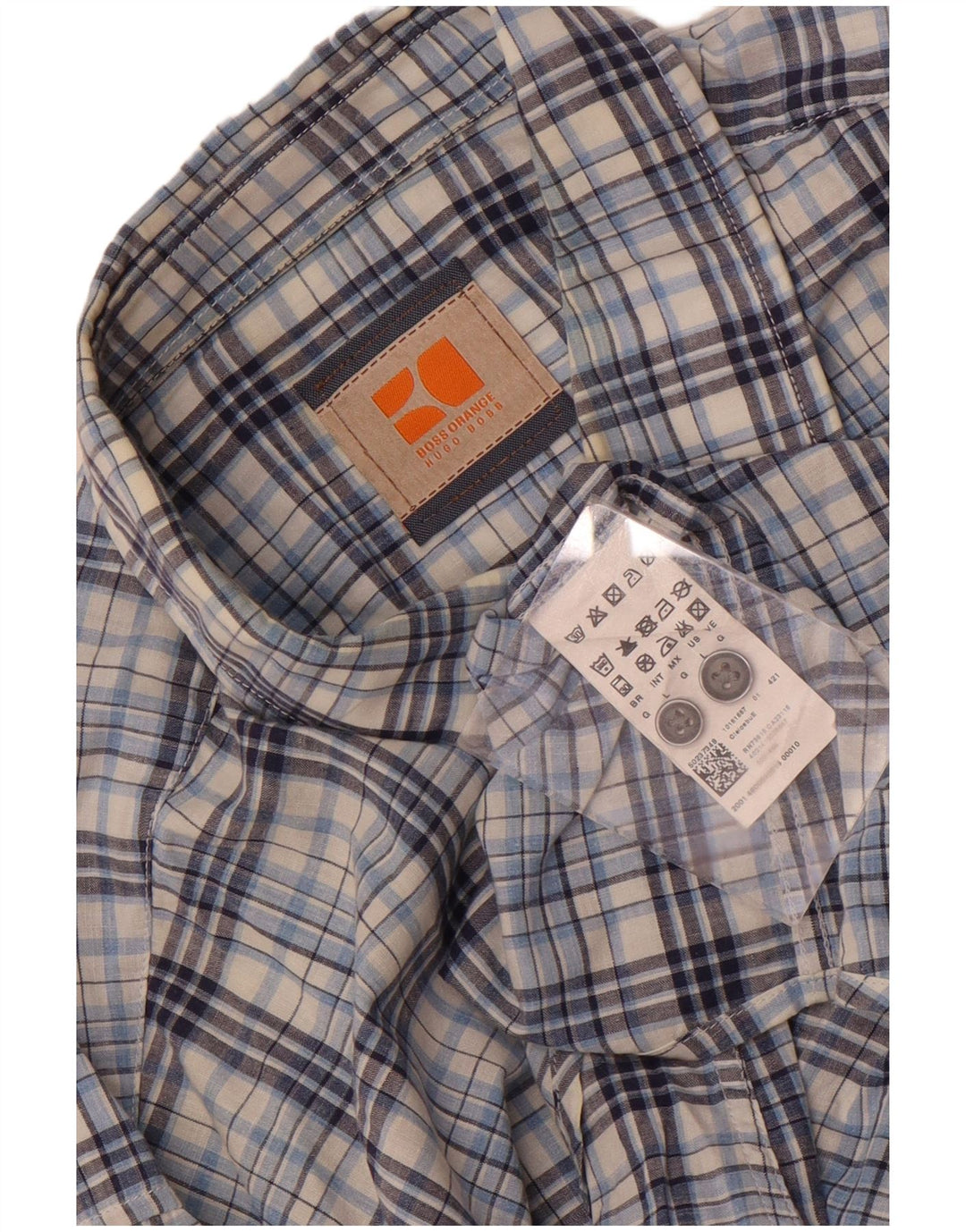 Camicia da uomo Hugo Boss in cotone a quadri grandi blu
