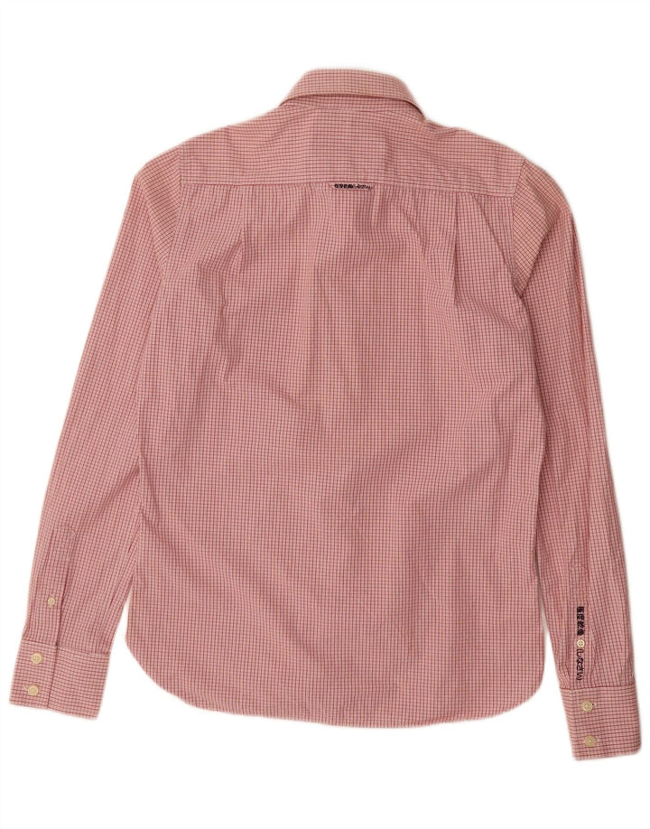 Camicia da uomo Superdry in cotone a quadri rossi medi