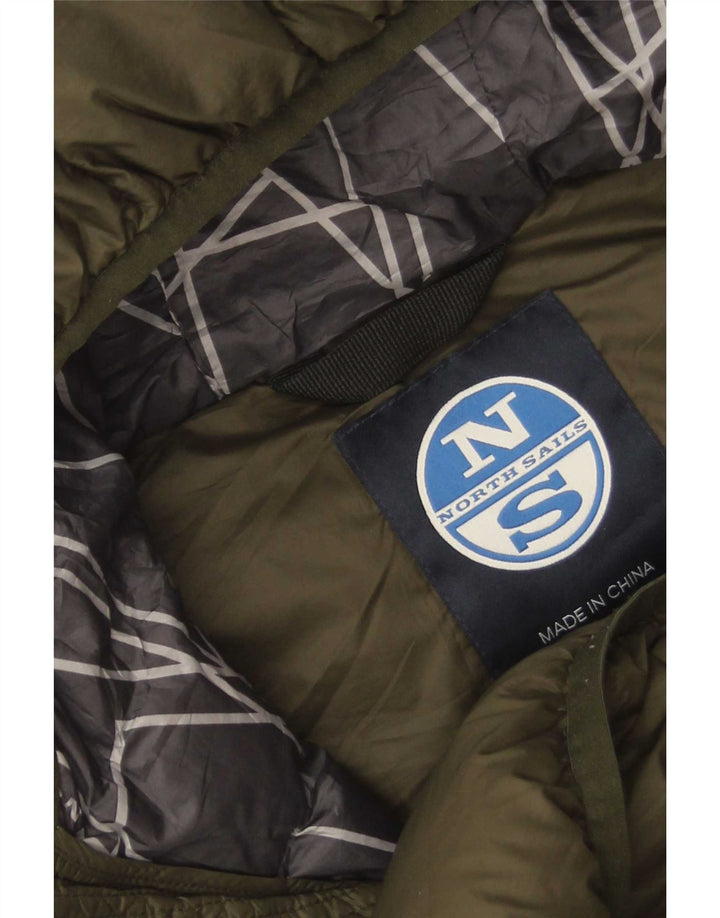 Giacca imbottita con cappuccio da uomo North Sails UK 40 Large Khaki Poliammide