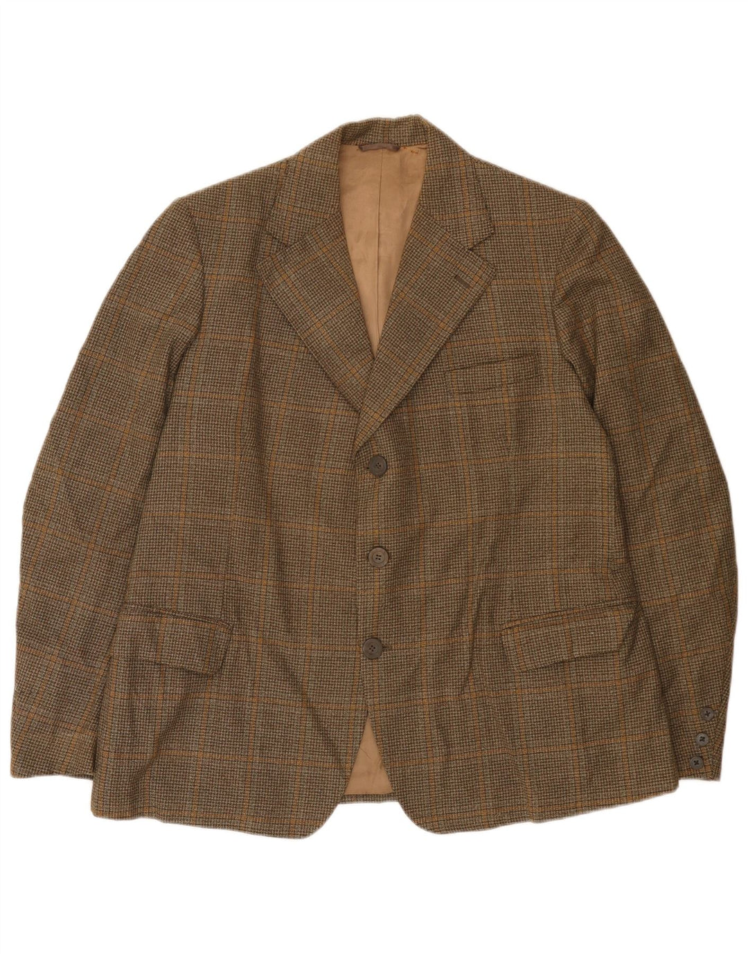 Giacca blazer da uomo a 3 bottoni John Collier UK 38 pied de poule marrone medio