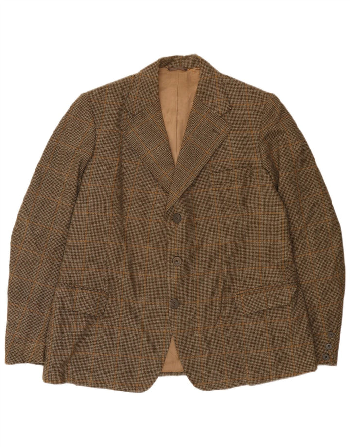 Giacca blazer da uomo a 3 bottoni John Collier UK 38 pied de poule marrone medio