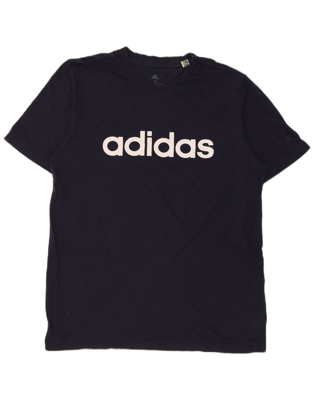 T-shirt grafica da uomo Adidas Top in cotone blu navy medio