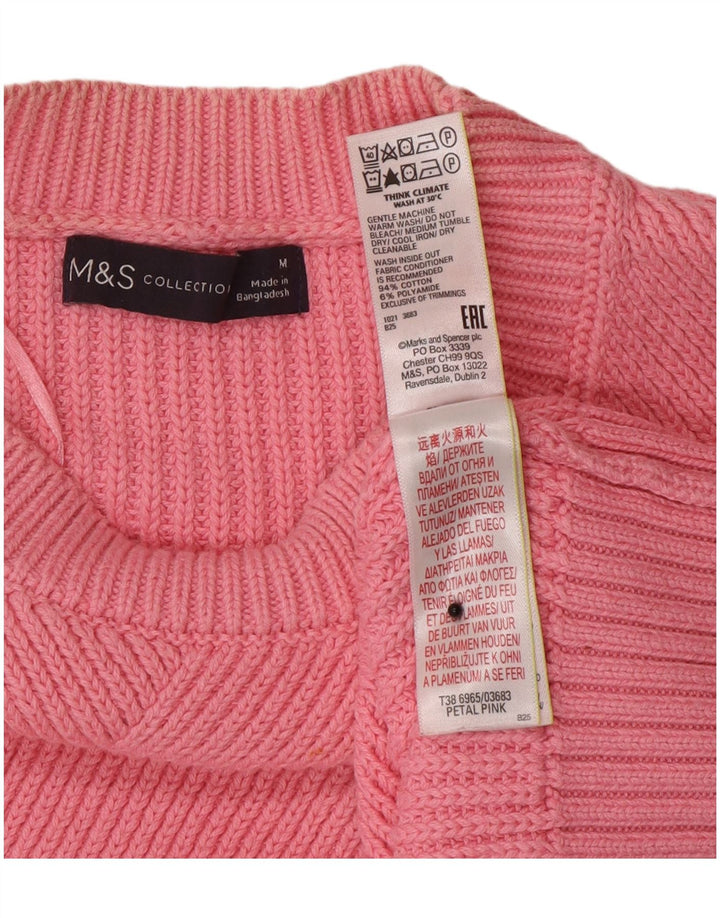 Maglione maglione girocollo da donna Marks & Spencer UK 14 Rosa medio