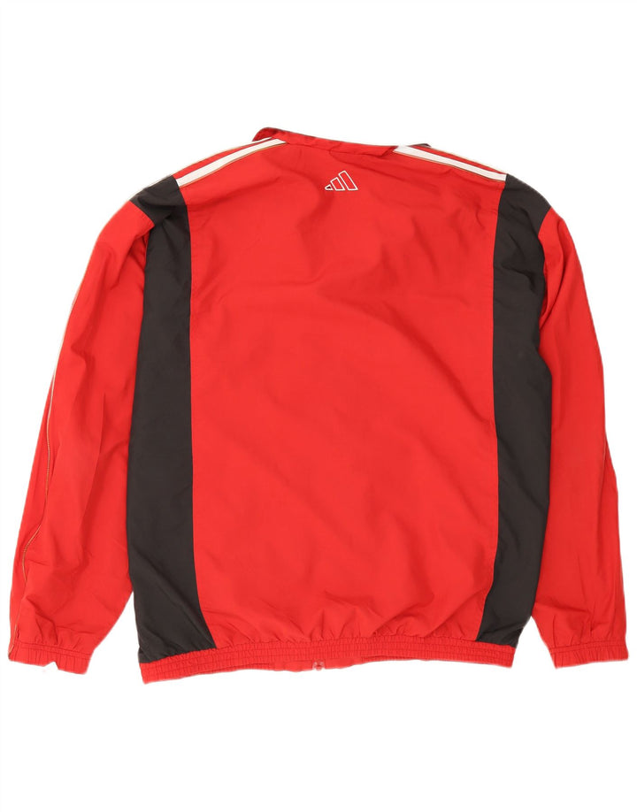 Giacca da tuta da uomo Adidas XL rossa in poliestere color block