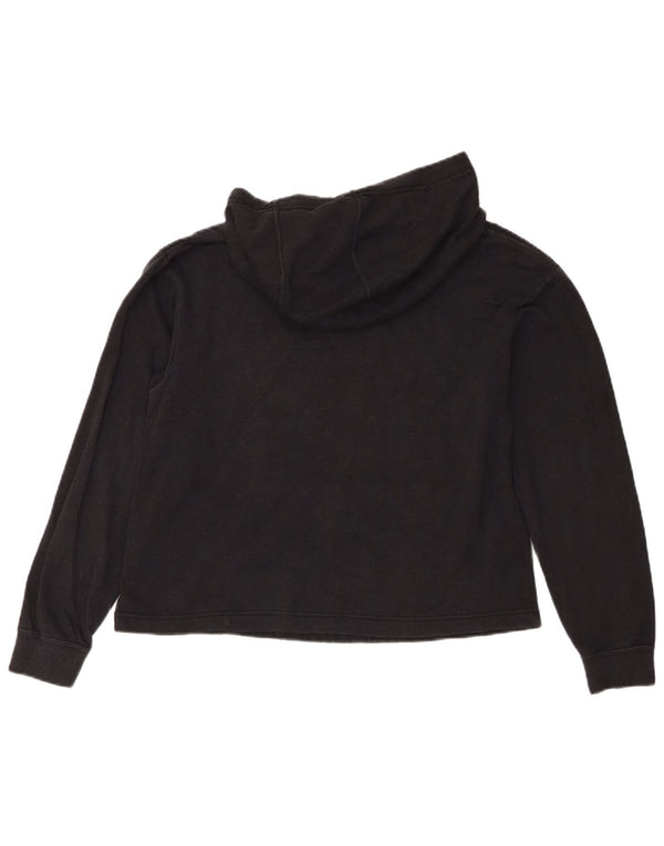 Felpa con cappuccio oversize grafica Nike da donna UK 6 XS cotone nero