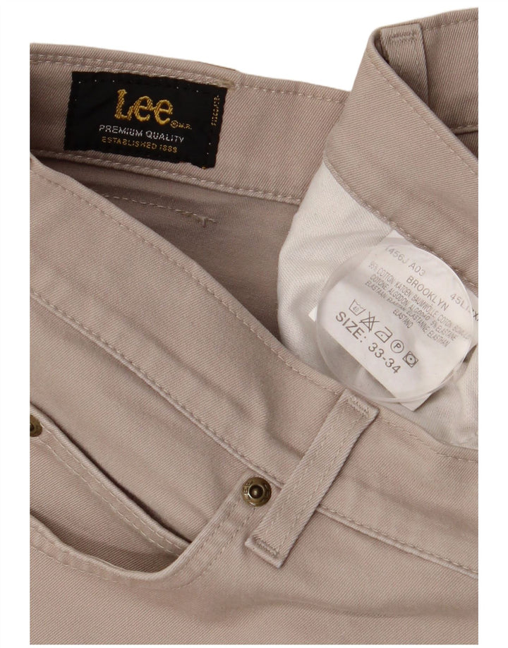 Pantaloni casual dritti da uomo LEE Brooklyn W33 L30 in cotone beige