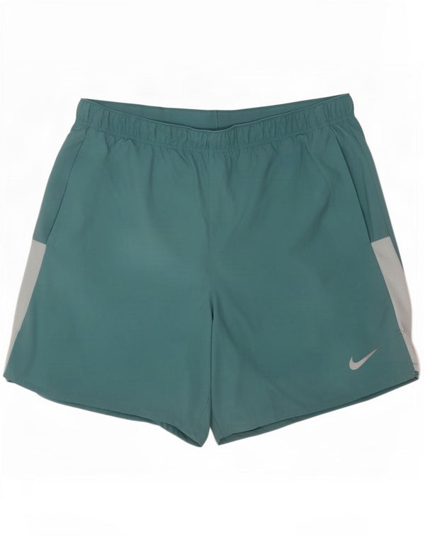 Pantaloncini sportivi Nike Dri Fit da uomo in poliestere color block blu medio