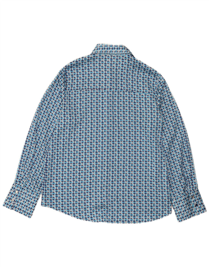 Camicia Zara da donna UK 14 blu medio geometrico
