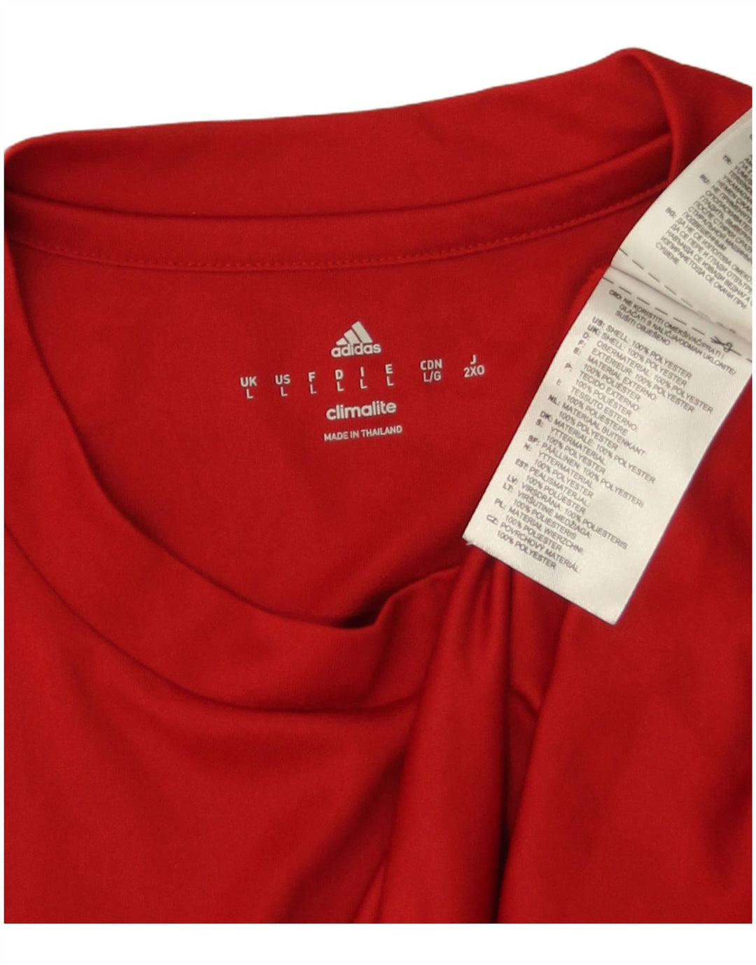 T-shirt Adidas Climalite da uomo, grande, in poliestere rosso