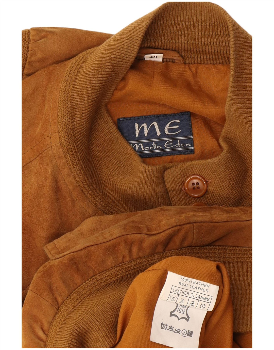 Giubbotto bomber in pelle scamosciata da uomo Martin Eden IT 48 in pelle marrone medio