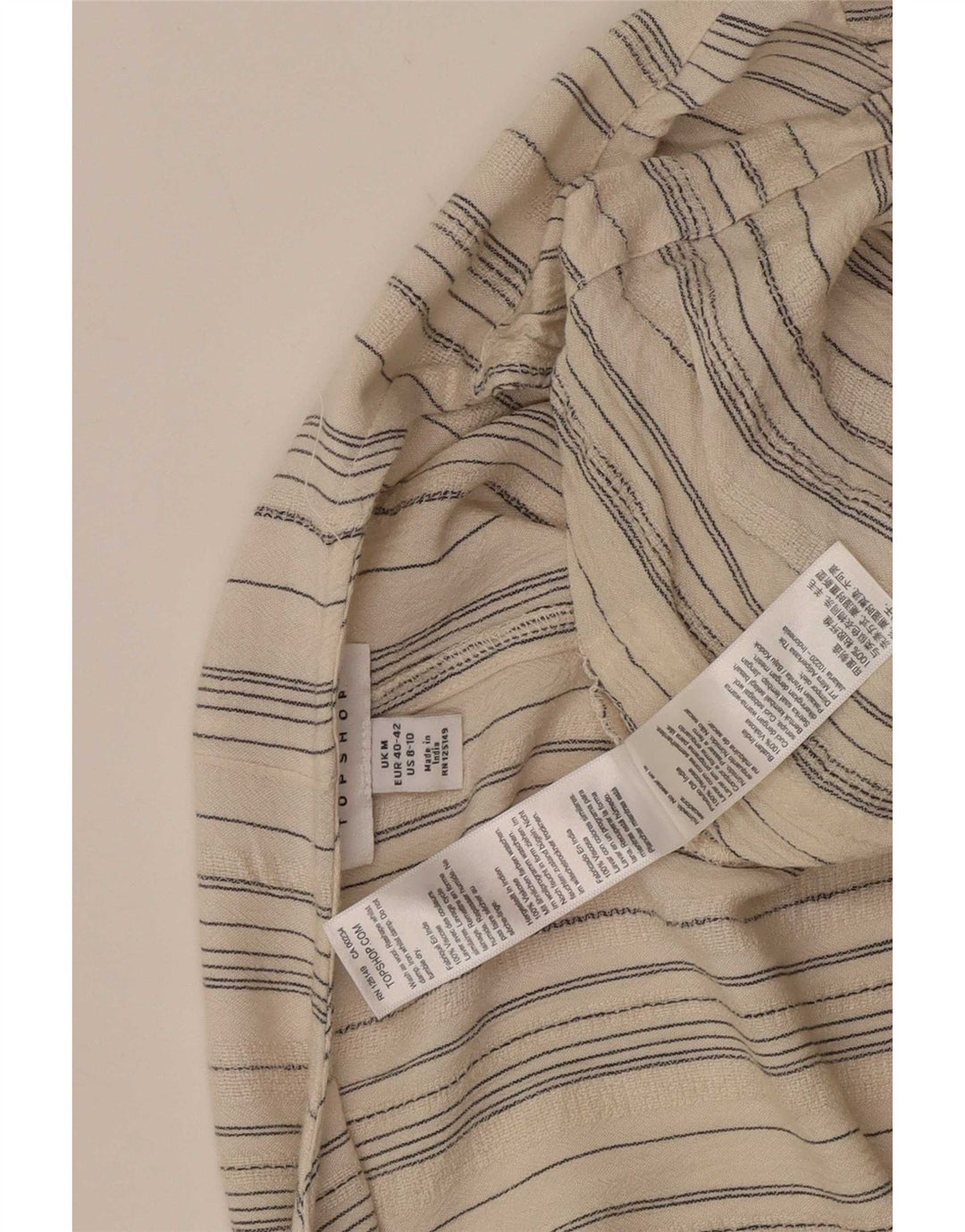 Topshop Tutina da donna UK 12 Viscosa a righe beige medio